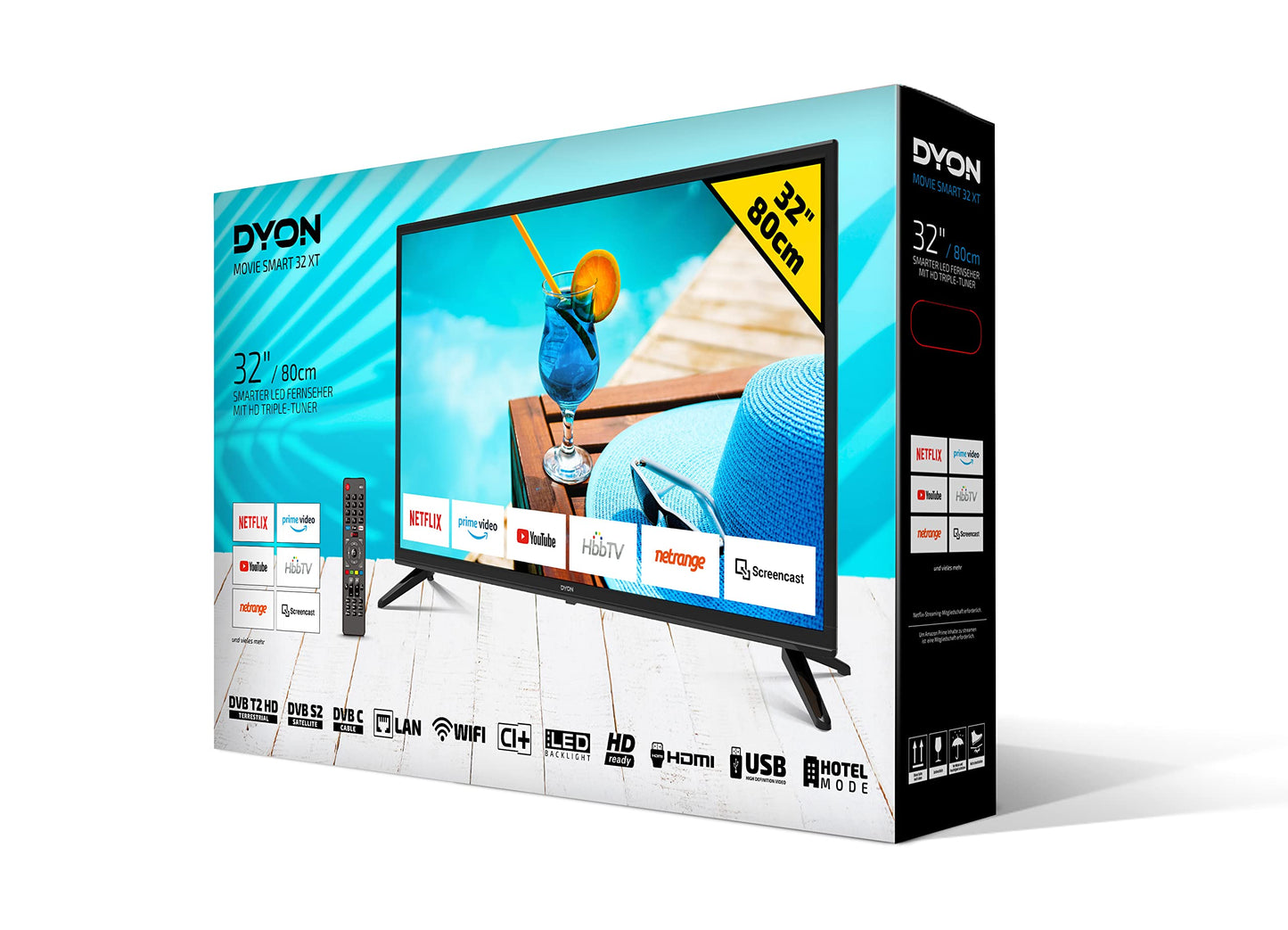 DYON Movie Smart 43 VX TV, 43 inches (108 cm), Full HD Smart TV, HD Triple Tuner (DVB-C/-S2/-T2), App Store, Prime Video, Netflix, YouTube, DAZN, Disney+ (Model 2023)