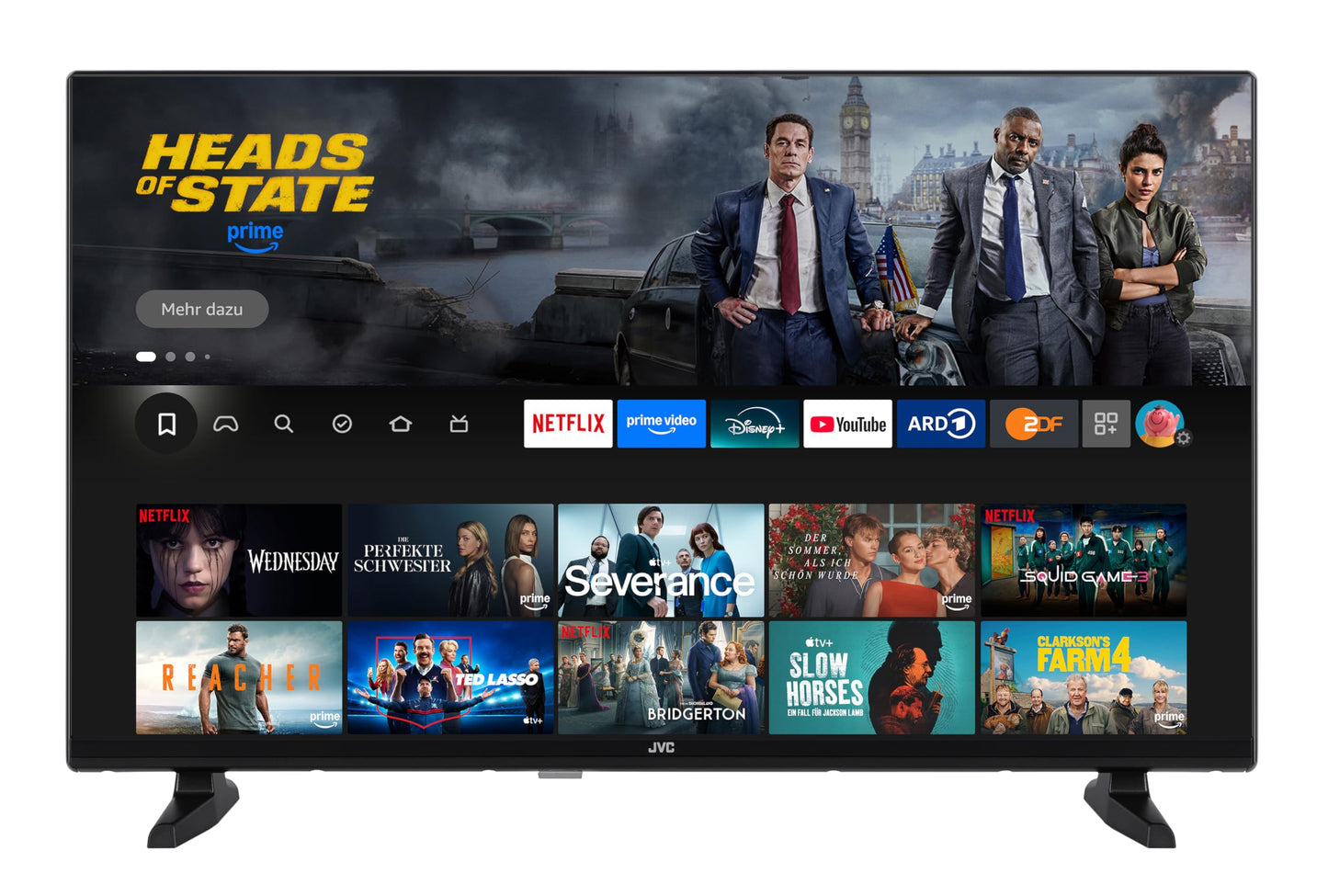 JVC Fernseher 24 Zoll Fire TV HD-Ready Smart TV HDR Fernseher mit Alexa Sprachsteuerung und Triple Tuner, LED TV LT-24VRH3555 (2026)