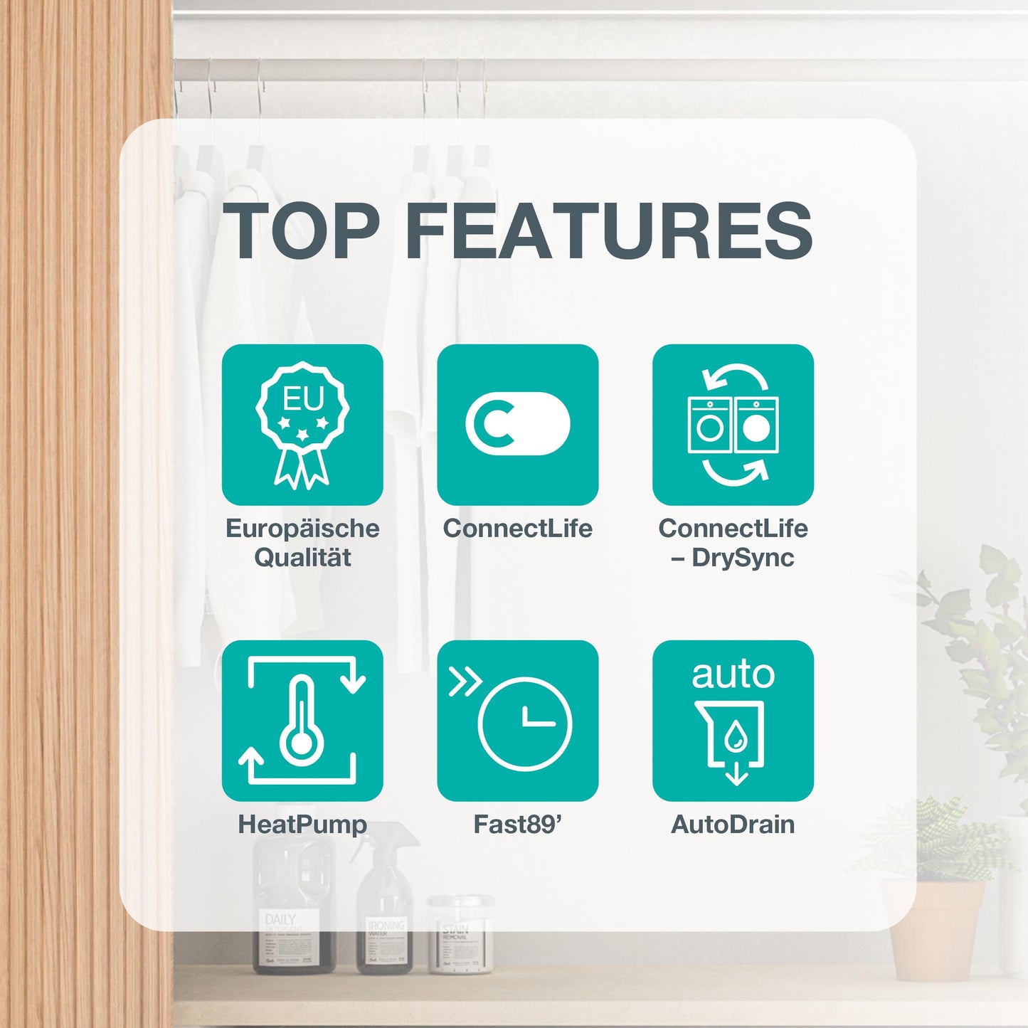 Gorenje DPNE82/GN Trockner/Kondensation mit Wärmepumpe / 8kg / 16 Programme/WIFI/Made in Europe/WaveActive Trommel/TwinAir/Feuchtesensor/Naturedry/LED Display/EEK: A++