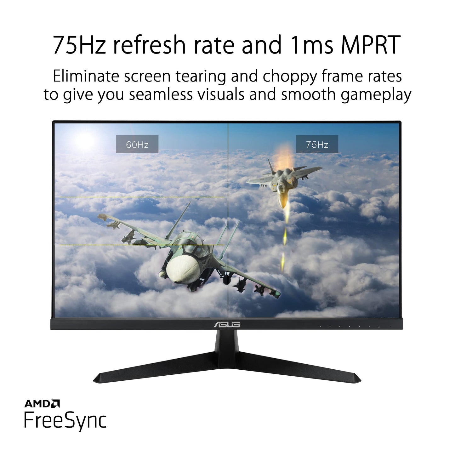 ASUS Eye Care VY279HGR - 27 Inch Full HD Monitor - 120 Hz, 1ms MPRT, AdaptiveSync, GameFast Input - IPS Panel, Vesa 100x100, 16:9, 1920x1080, HDMI, D-Sub