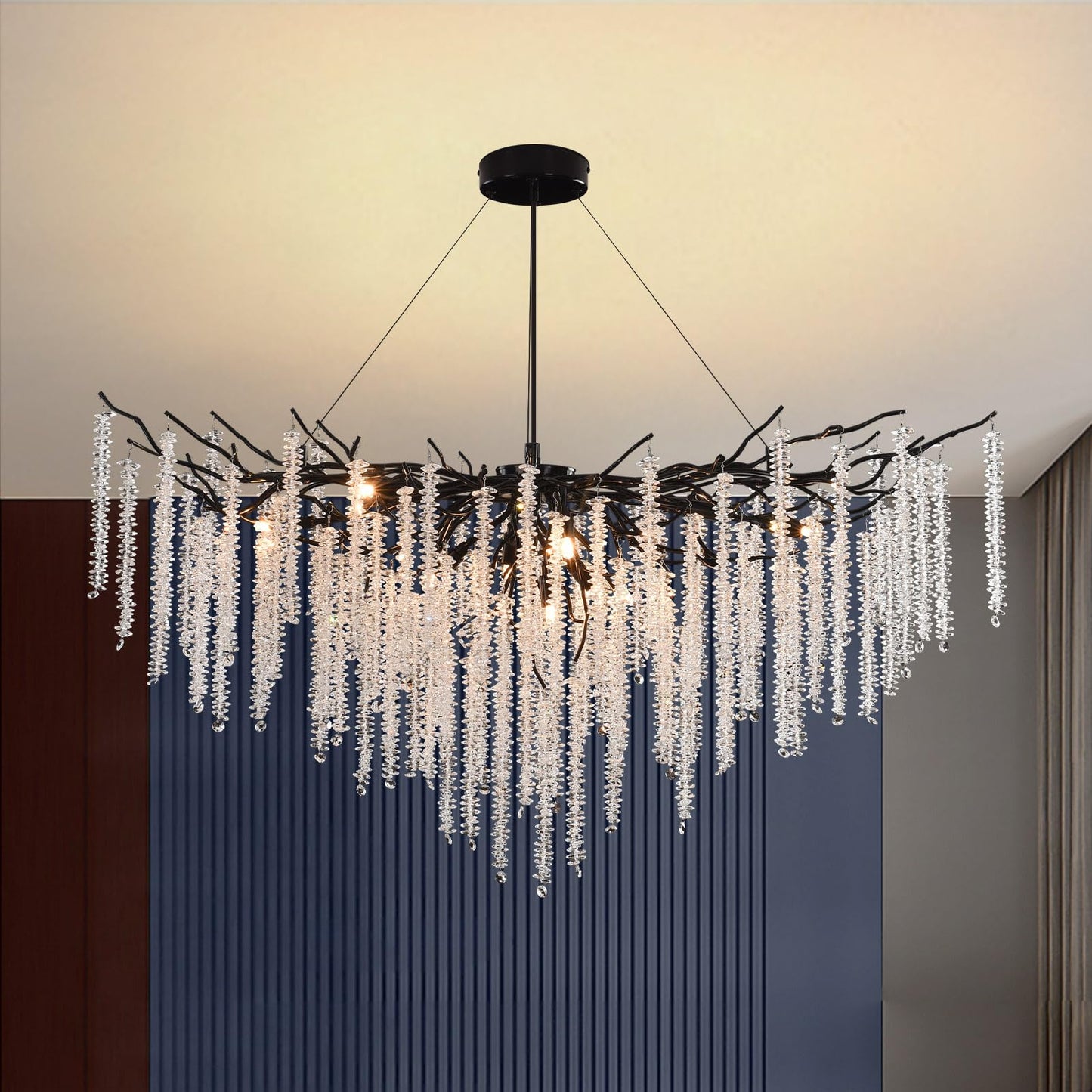 AHXIAOZN Modern Kronleuchter Kristall Leuchte,Luxus Kristall Pendelleuchte,Dimmbar Rund Kristall Hängeleuchte,für Esszimmer, Küche, Wohnzimmer, Schlafzimmer, Flur, Café,Bar(Gold,60cm)