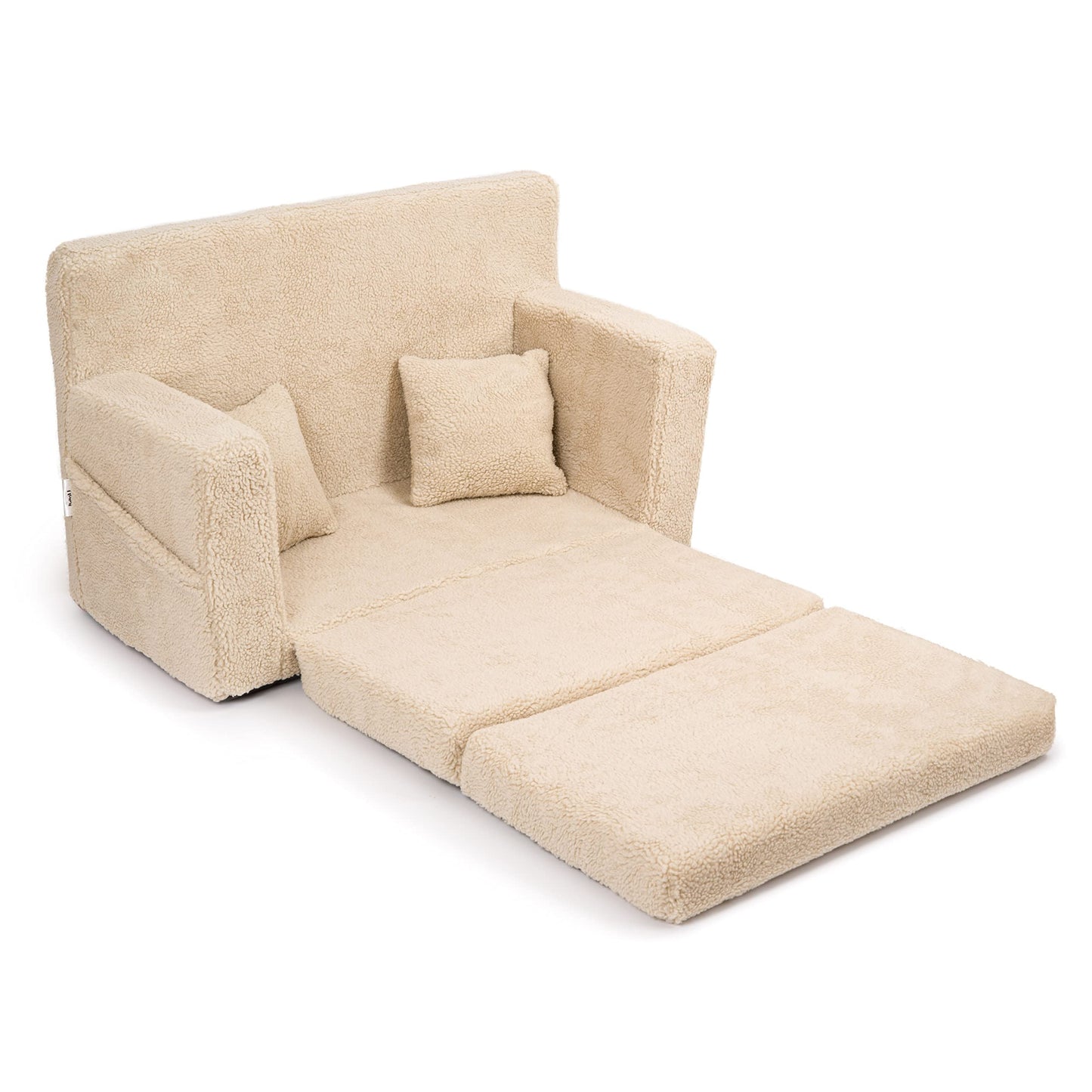 Flumi Personalised Children's/Teenager's Couch/Armchair/Sofa Bed, with Engraving of Child's Name, Play Sofa, Sleeping Chair, Bed Function, Children's Furniture, 92 x 40 x 60 cm, Microfibre (Grey)