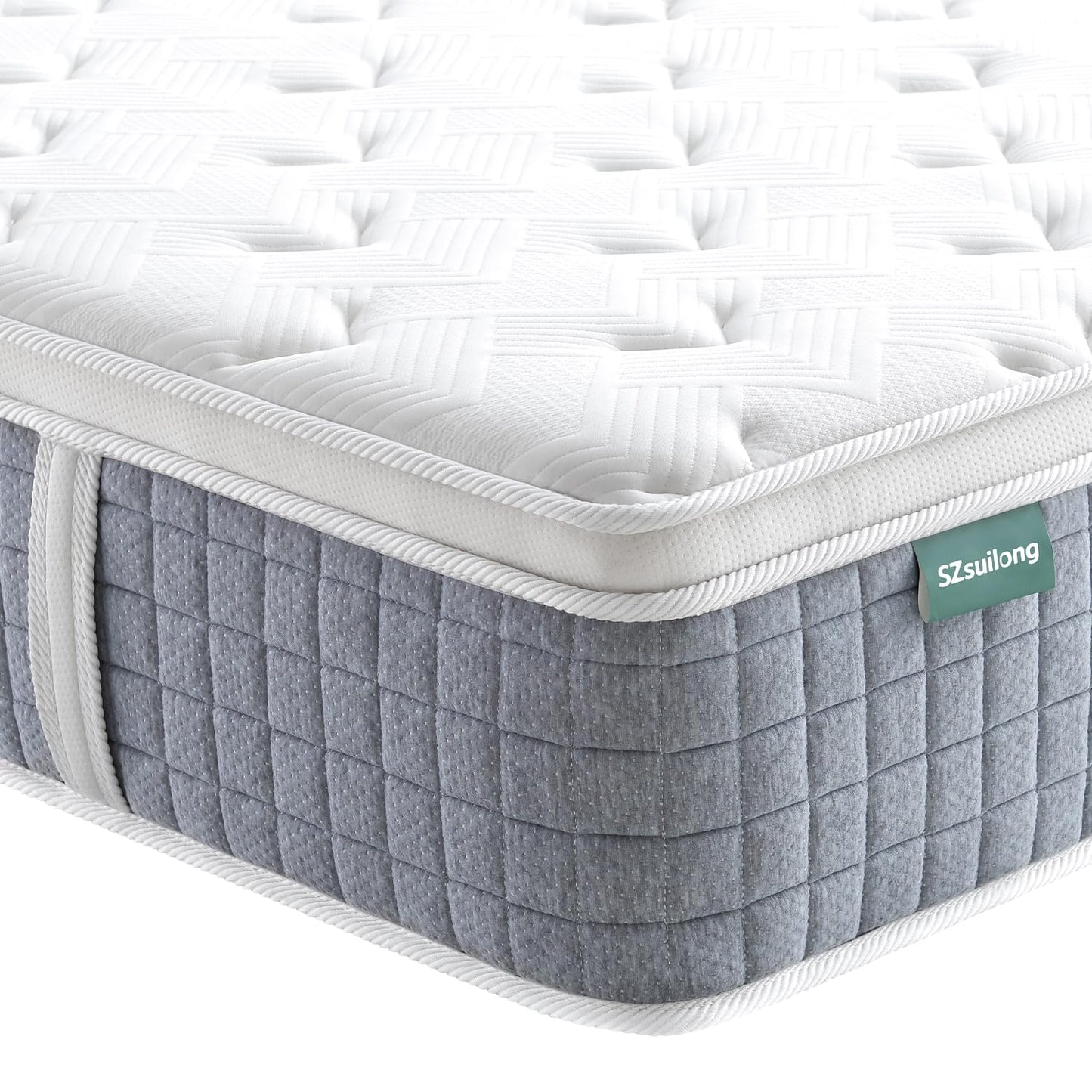 SZsuilong Mattress 180 x 200 x 24 H3 7-Zone Spring Mattress with Foam Orthopaedic Pocket Spring Mattress Oeko-Tex Certified 100 Nights Trial Sleep