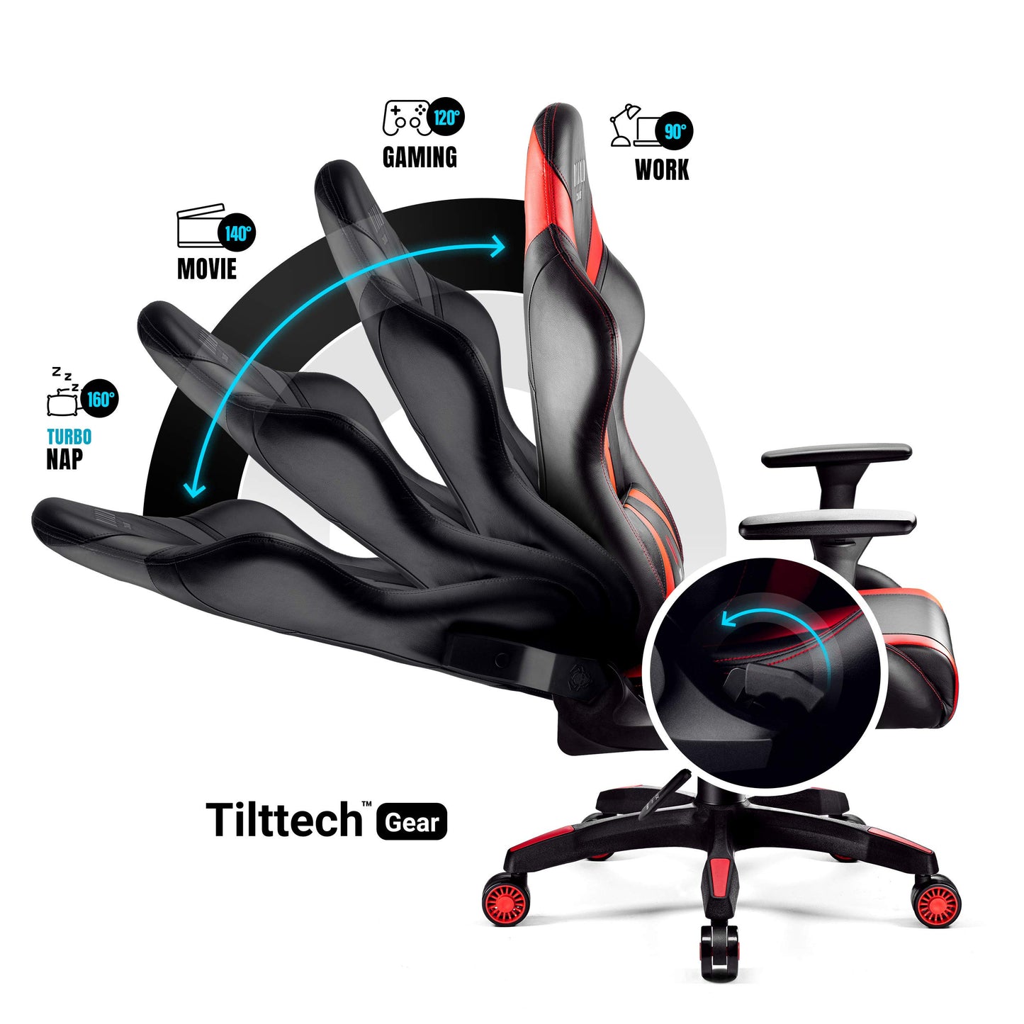 Diablo X-Horn Gaming Office Chair Desk Chair 3D Armrests Ergonomic Design Neck / Lumbar Cushion Imitation Leather Rocker Function