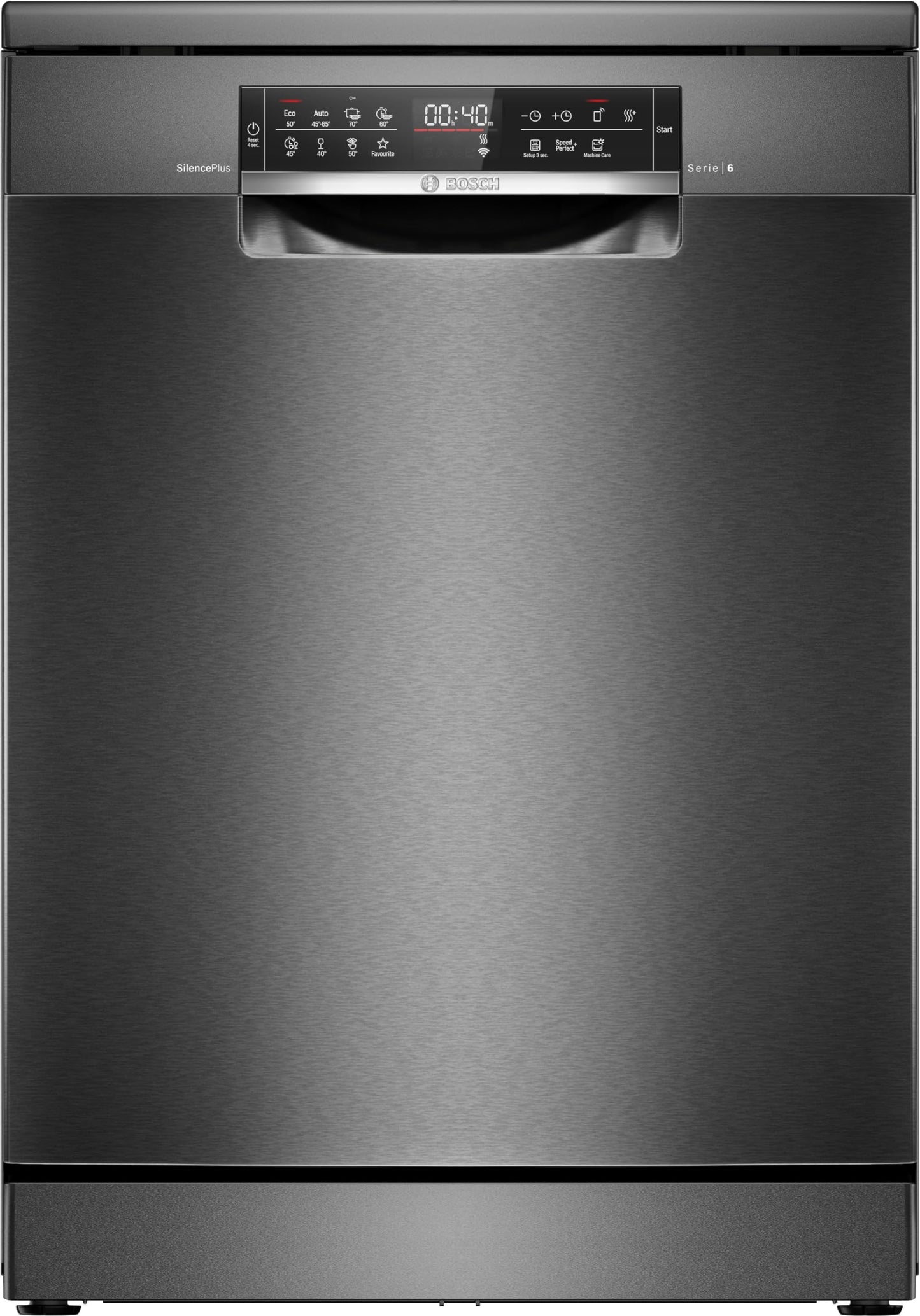 Bosch SMU4ETS08E, Series 4, Smart Undermount Dishwasher, 60 cm, Cutlery Basket, Dishwasher with Program Assistant, Particularly Quiet, Height-Adjustable Upper Basket, Automatic Door Opening, Stainless