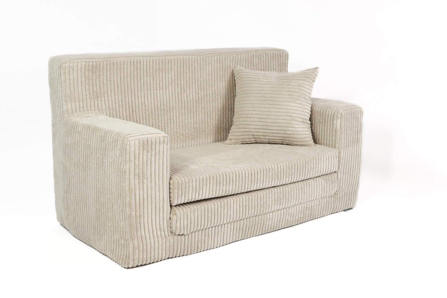 FORTISLINE - Kindersofa ausklappbar 83x47x43cm Oeko-TEX - Spielesofa für Kinder 2in1 - Kindercouch Aufklappen Bettfunktion - Schlafcouch aus Schaumstoff - Kuschel-Cord - Viele Muster (Grau)