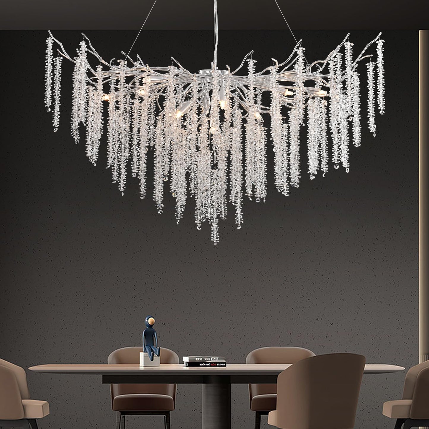 AHXIAOZN Modern Kronleuchter Kristall Leuchte,Luxus Kristall Pendelleuchte,Dimmbar Rund Kristall Hängeleuchte,für Esszimmer, Küche, Wohnzimmer, Schlafzimmer, Flur, Café,Bar(Gold,60cm)