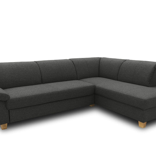 DOMO. collection Panama Corner Sofa, Classic Corner Sofa in L-Shape, Corner Sofa, Couch 254 x 186 cm, Anthracite