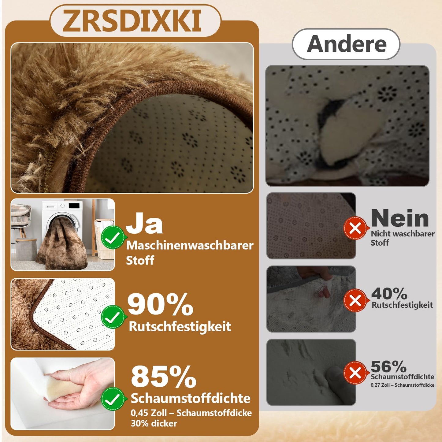 ZRSDIXKI Living Room Rugs 160 x 230 cm, Extra Large Shaggy Soft Rug, Fluffy Area Carpet, Modern Tie-dye Carpet, Washable Rugs for Home Decor, Bedroom, Dorm, Kids Room Lounge Office, Dark Grey