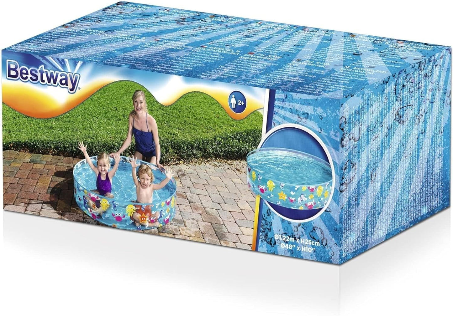 Bestway FillN Fun Planschbecken, Sparking Sea, 122 x 25 cm