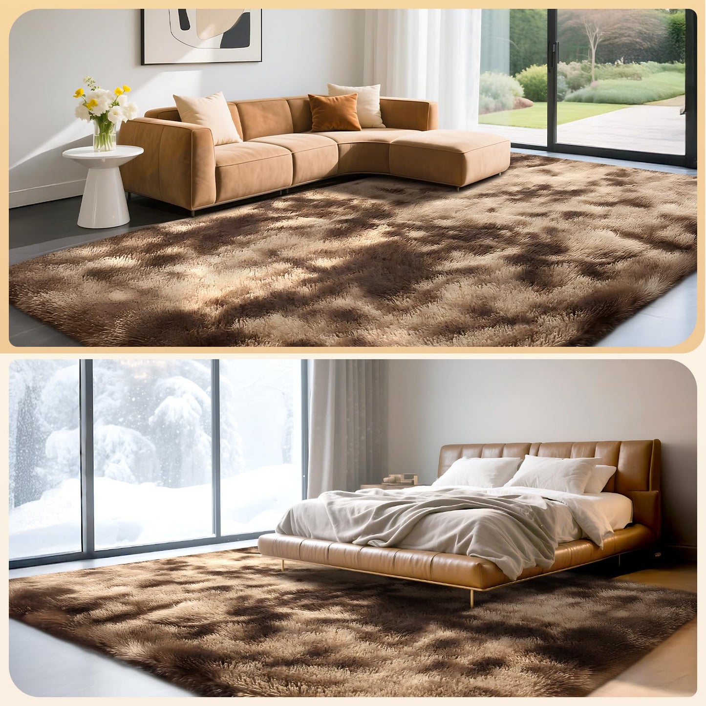 ZRSDIXKI Living Room Rugs 160 x 230 cm, Extra Large Shaggy Soft Rug, Fluffy Area Carpet, Modern Tie-dye Carpet, Washable Rugs for Home Decor, Bedroom, Dorm, Kids Room Lounge Office, Dark Grey