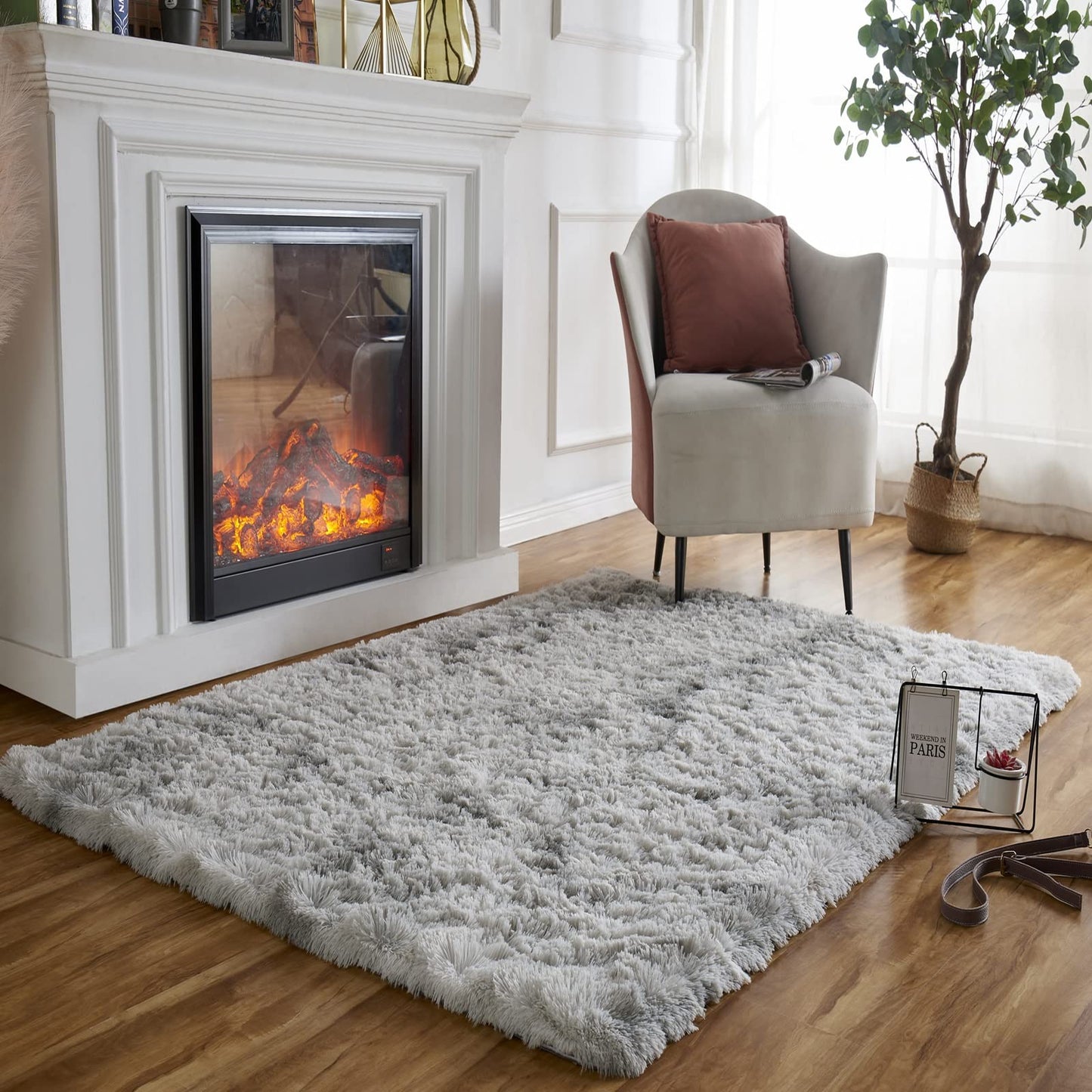 Obundi Pink Rug, Fluffy Living Room, Rugs, Teenager's Room, Girls, Soft Non-Slip Bedroom Carpet, Office, Small Rug (Pink, 60 x 120 cm)