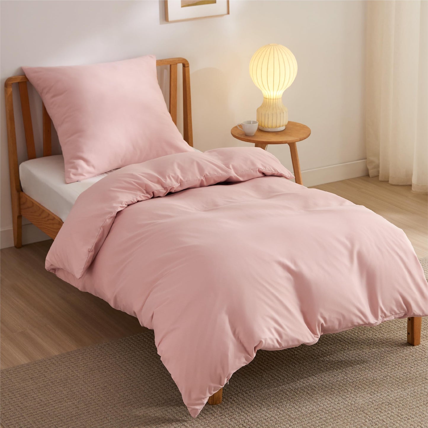 Bedsure Bed Linen 135 x 200 cm, 4-Piece Anthracite Bed Linen, 2 Duvet Covers 135 x 200 cm and 2 Pillowcases 80 x 80 cm, Oeko-Tex Bed Linen Sets, Polyester Microfibre with Zip