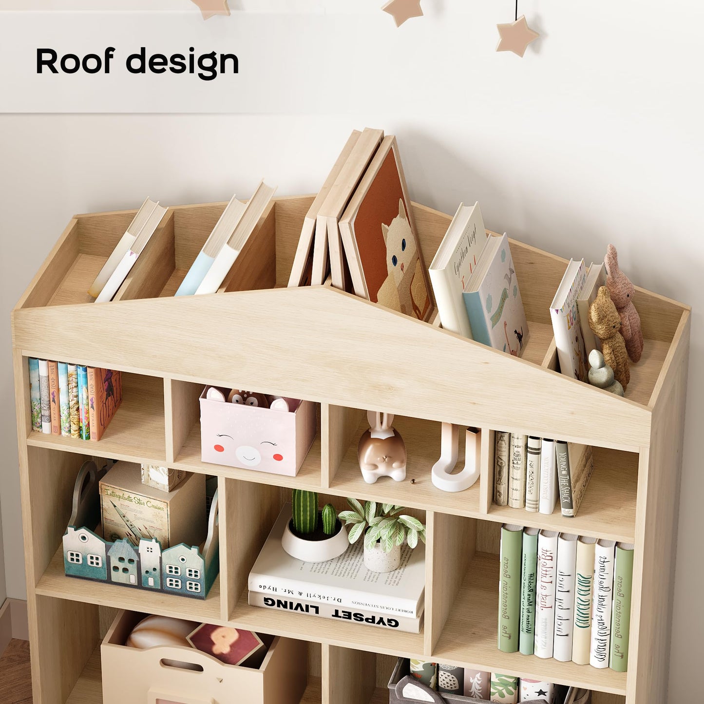 Garvee Kinder Bücherregal mit Lese Breite Kinder Bücherregal 6-Cubby Spielzeug Aufbewahrung Organizer Sitzkissen Holz Aufbewahrungsbank Spielhaus Schrank Kinderzimmer, Spielzimmer Weiß 121x30x107cm