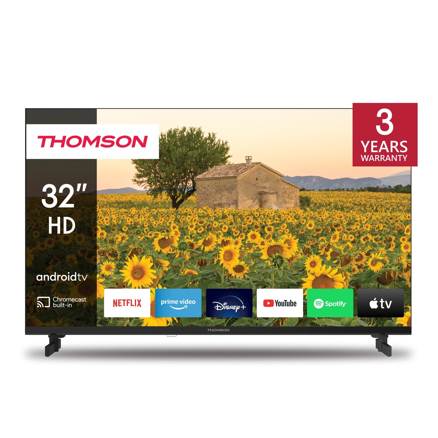 Thomson 43 Zoll (109 cm) 4K Ultra HD Weiß Smart Android TV, Google Assistant, Wi-Fi, Dolby Digital, Bluetooth, Triple-Tuner (Kabel,Satellit,Antenne), HDMI, CI+, A+ Panel – 43UA5S13W