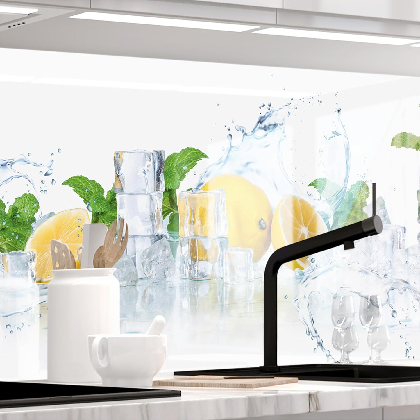 StickerProfis Küchenrückwand selbstklebend Glasoptik - GEWÜRZSCHALEN - 1.8mm, Versteift, alle Untergründe, Hart PET Material, Premium 60 x 80cm