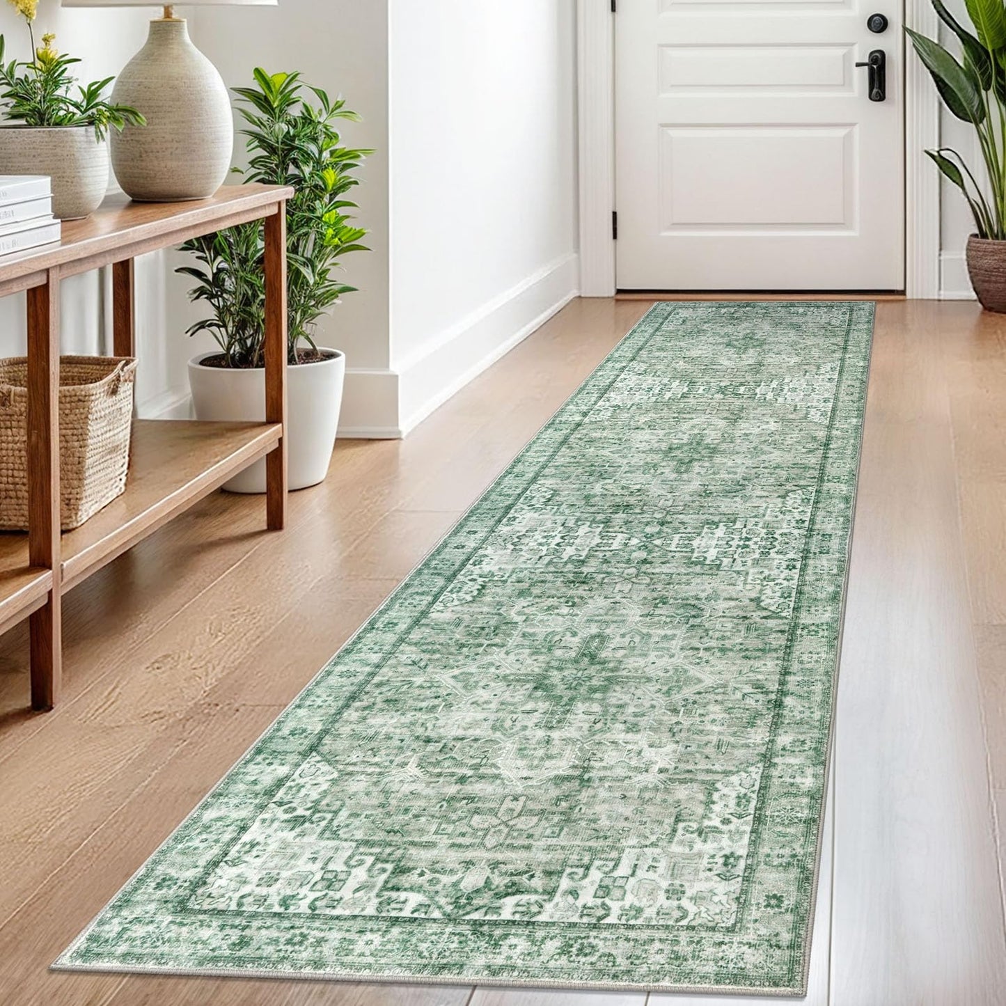 2x3 Blue Washable Rug for Entrance, Soft Traditional Area Rug, Non-Slip Printed Kitchen Rugs, Low-Pile Medallion Indoor Door Mat, Small Farmhouse Carpet for Entryway Kitchen Foyer Bedside