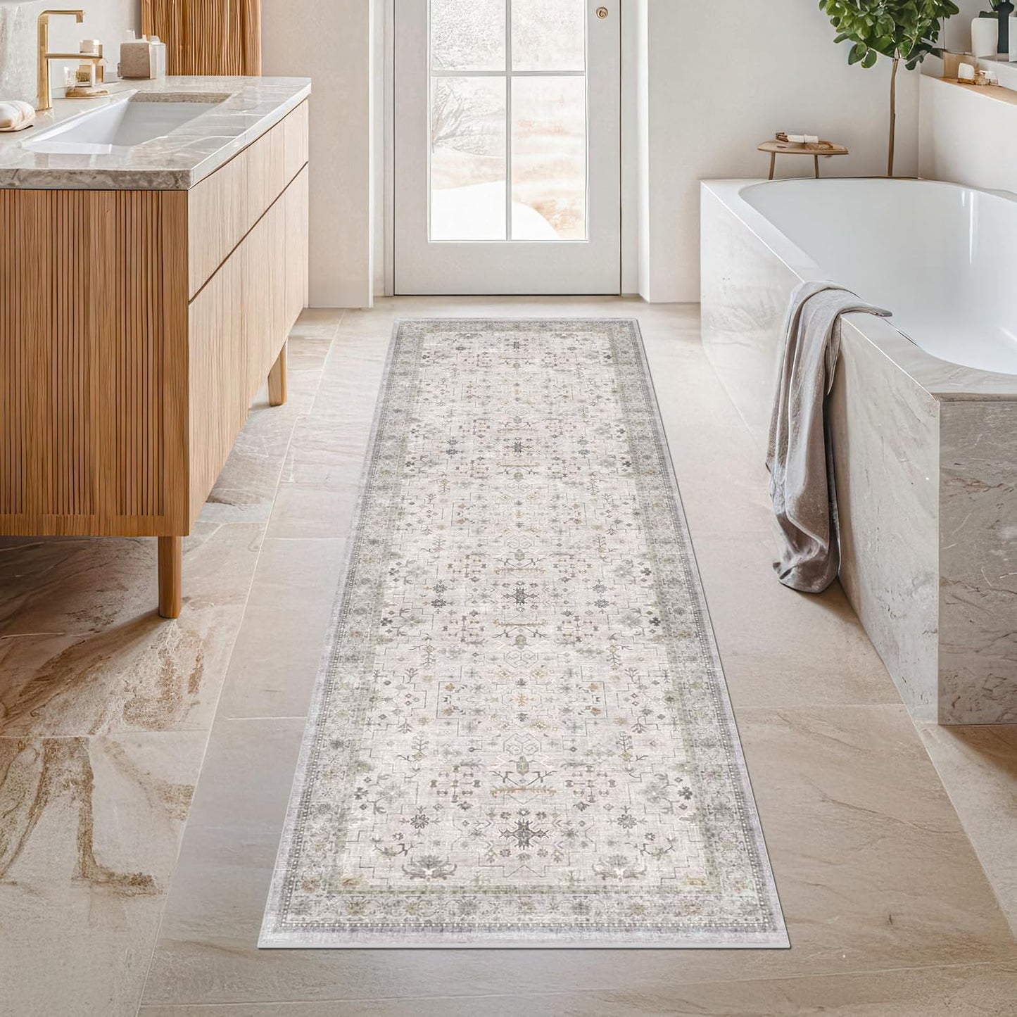 Black Washable Entry Rug, 2x3 Small Rugs for Entryway Kitchen Bathroom Door Mat Indoor Entrance, Non Slip Rubber Backing, Stain & Fade Resistant, Ashen Charcoal Floral Farmhouse Decor
