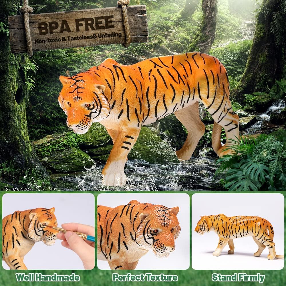FRUSE Animal Figures Toy, Pack of 12 Realistic Animal Figures, Wild Animals Toy Set with Lion, Tiger, Elephant, Safari Animals Figures, Educational Toy, Gifts for Children from 3 4 5 6 7 8 Years