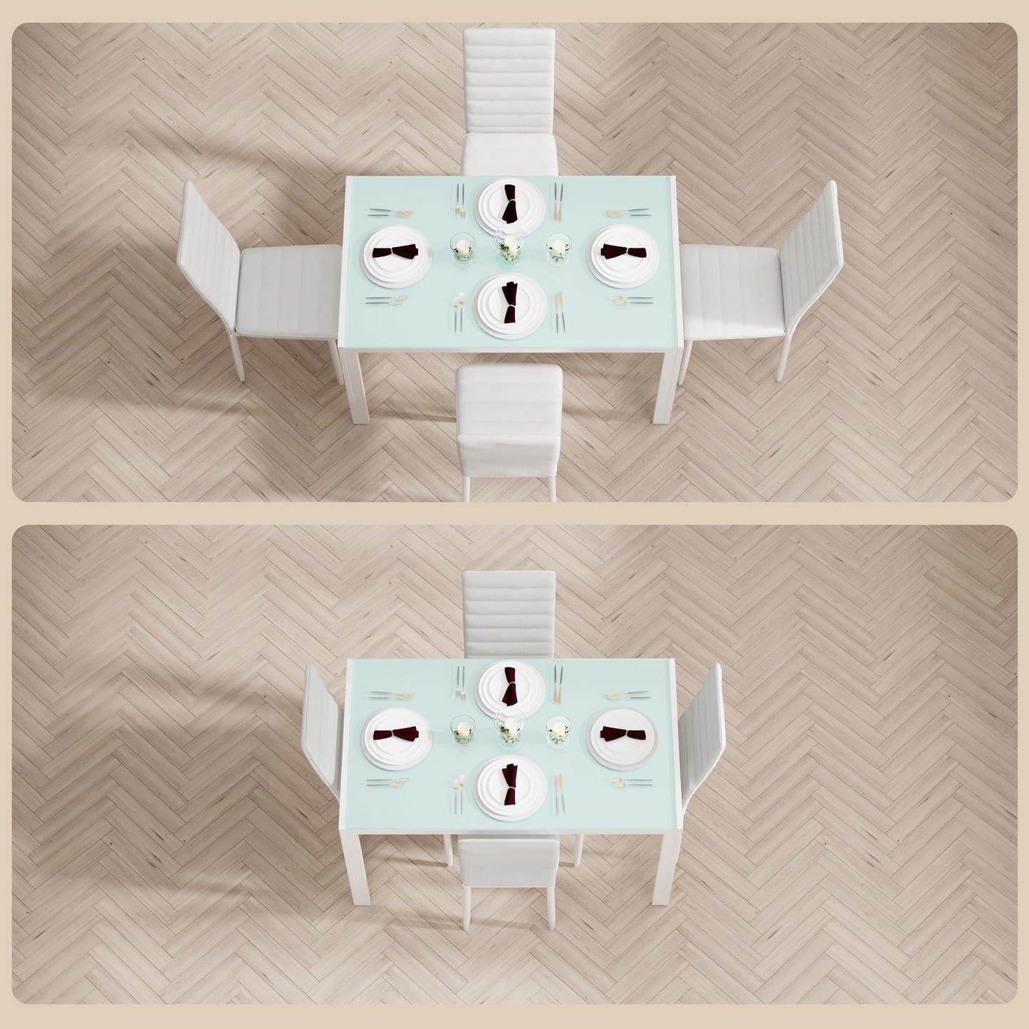 Bealife Dining Table with 4 Chairs Set, Dining Table and Chairs for 4 People, Dining Room 6 Chairs and Table, Set with Dining Table and Chairs for Kitchen, Dining Room and Living Room (Black, 4