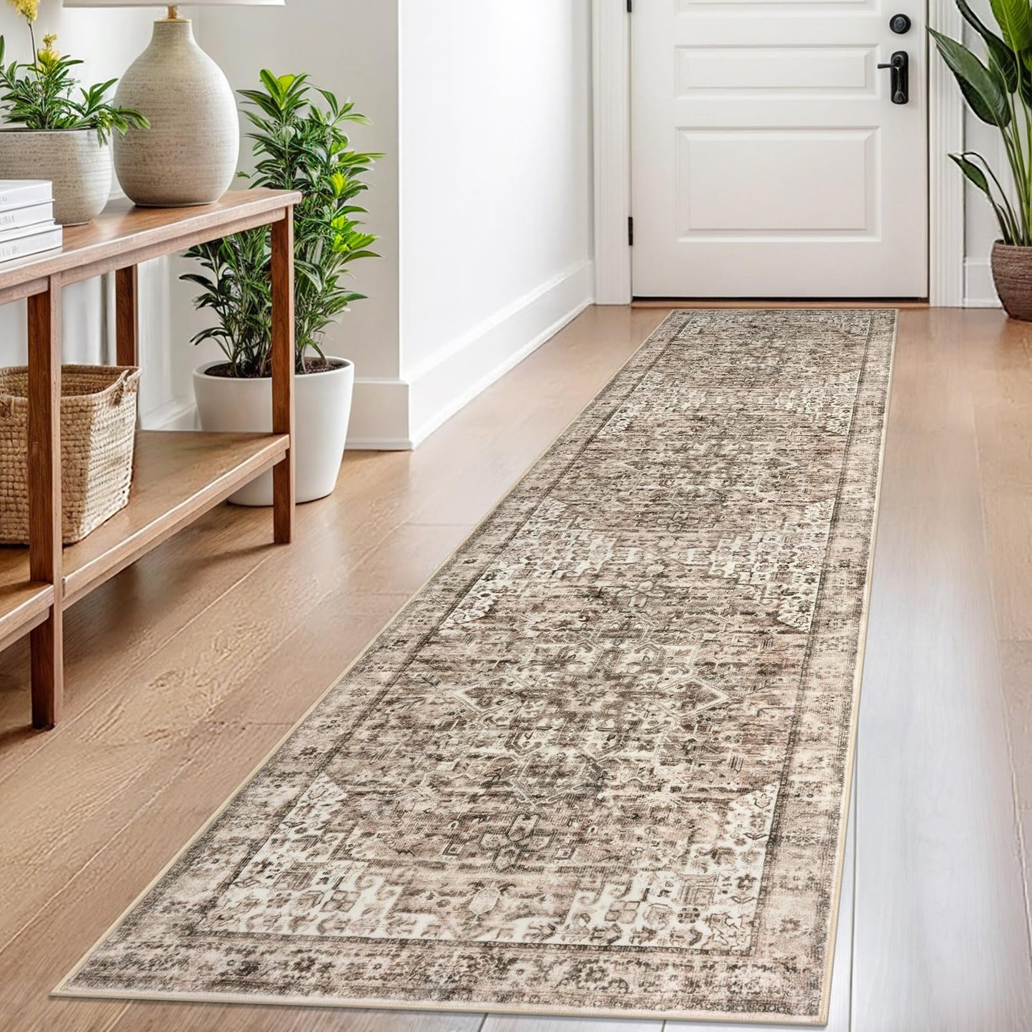2x3 Blue Washable Rug for Entrance, Soft Traditional Area Rug, Non-Slip Printed Kitchen Rugs, Low-Pile Medallion Indoor Door Mat, Small Farmhouse Carpet for Entryway Kitchen Foyer Bedside