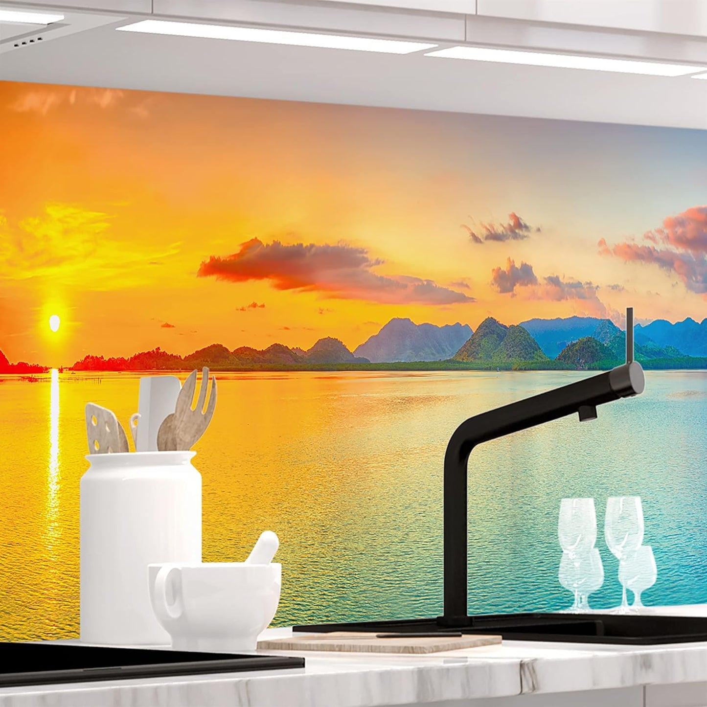 StickerProfis Küchenrückwand selbstklebend Matt-Optik - STEINWAND Ashlar - 1.8mm, Versteift, alle Untergründe, Hart PET Material, Premium 60 x 80cm