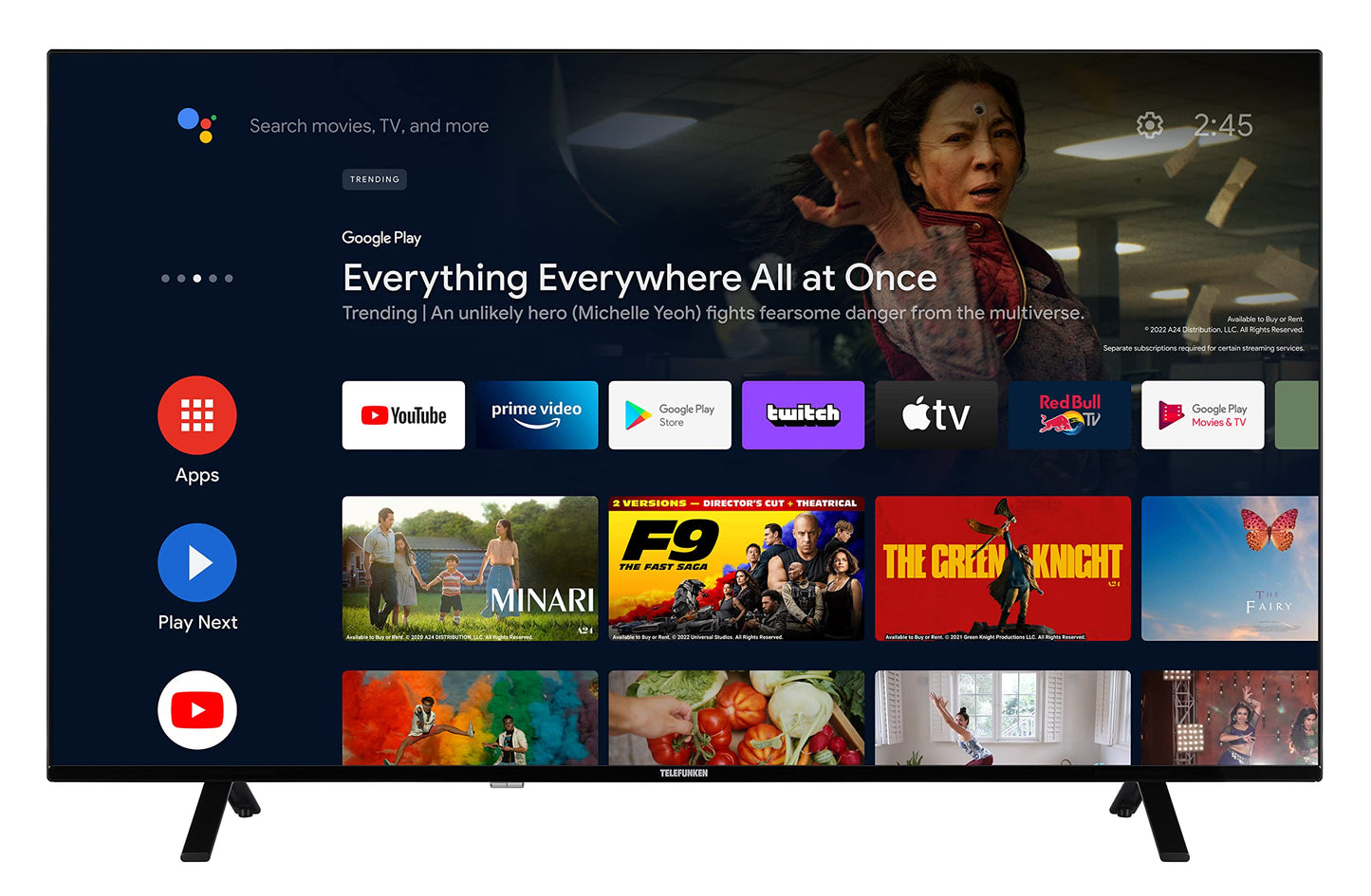 TELEFUNKEN QLED TV 32 Inch TV Full HD Android Smart TV (HDR, Triple Tuner, Bluetooth) QF32AN750S