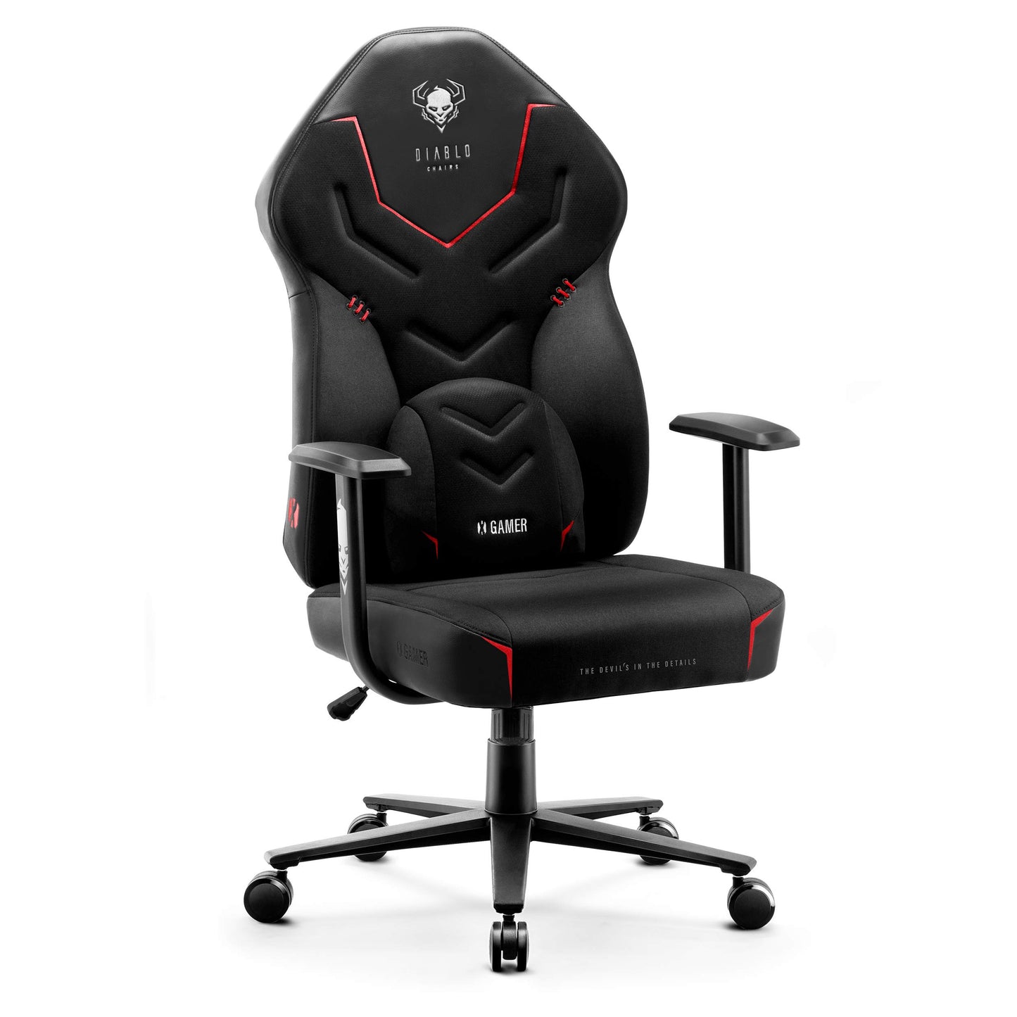 Diablo X-Gamer 2.0 Gaming Chair Office Chair Fabric Cover Ergonomic Design Lumbar Cushion Soft Pad Cushion (Pink-White)
