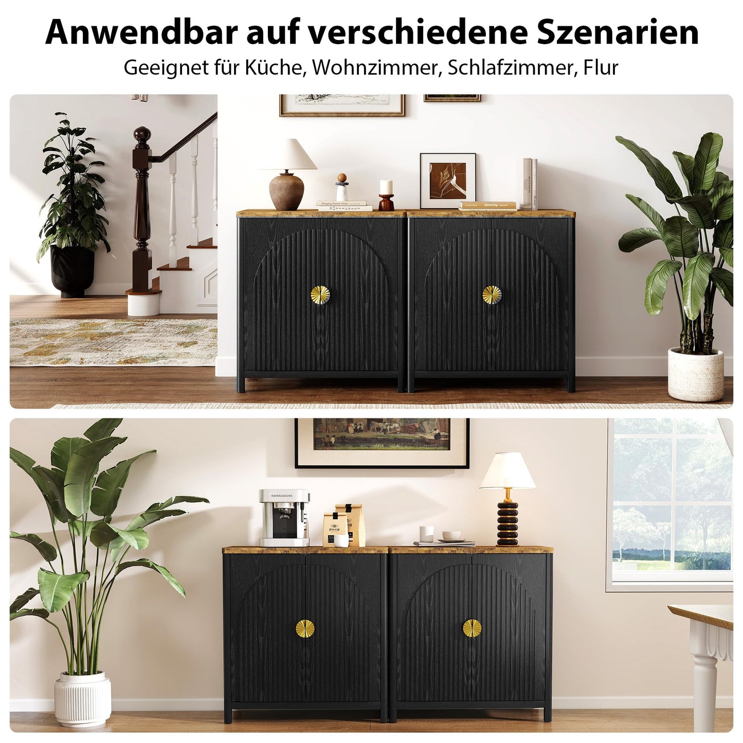 Lvifur Sideboard, Küchenschrank mit 2 Türen für Wohnzimmer, Küche, Esszimmer,80cm Breit Küchenbuffet aus Holz mit Arbeitsplatte & Ausreichend Stauraum für Flur
