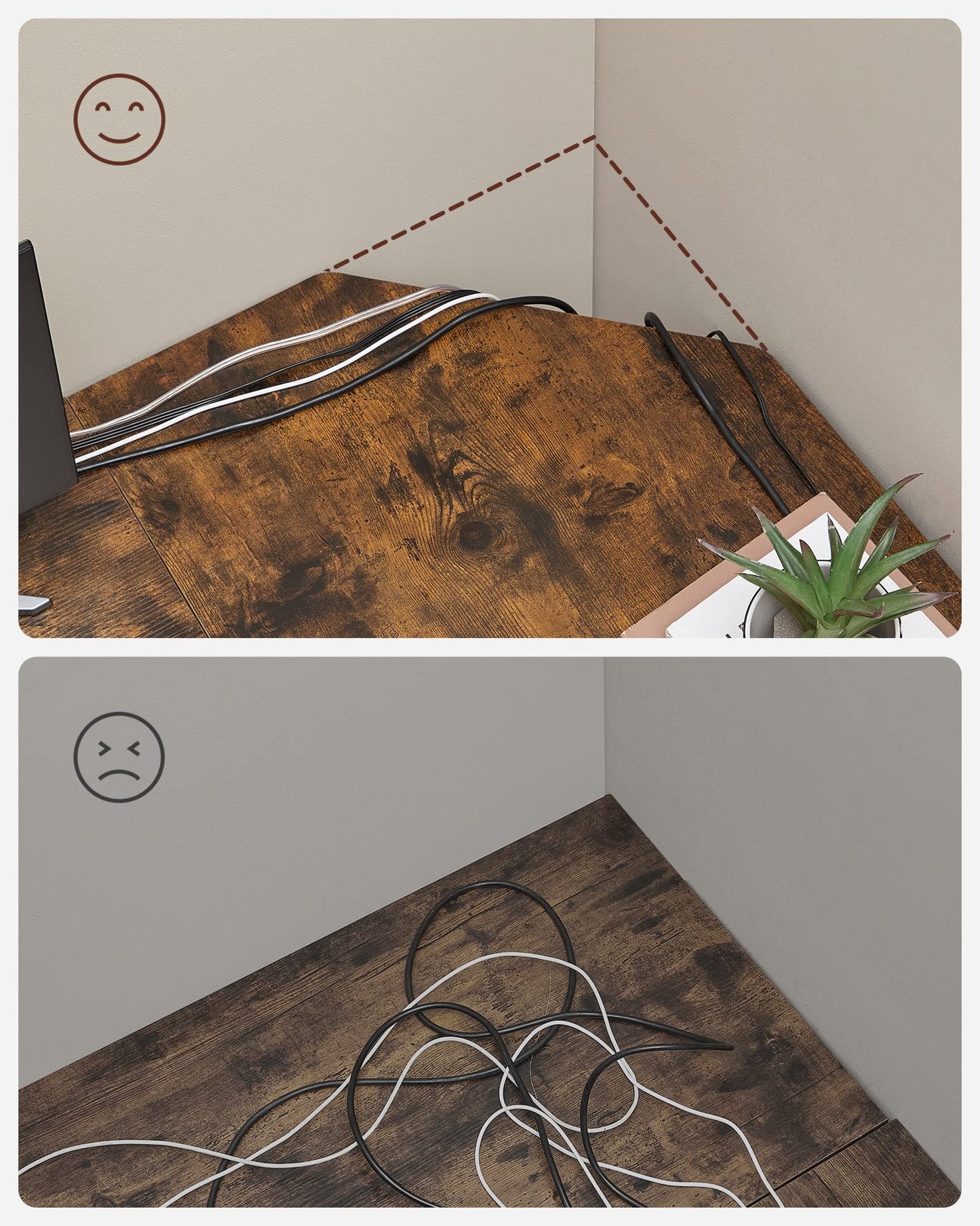 Vasagle L-Shaped Computer Desk, Corner Desk with 2 Shelves
