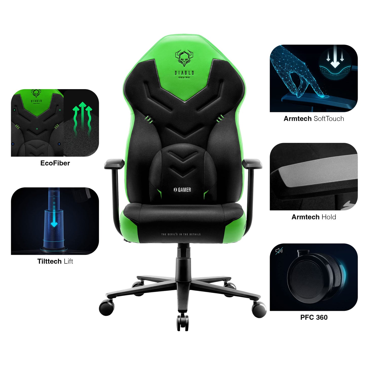 Diablo X-Gamer 2.0 Gaming Chair Office Chair Fabric Cover Ergonomic Design Lumbar Cushion Soft Pad Cushion (Pink-White)
