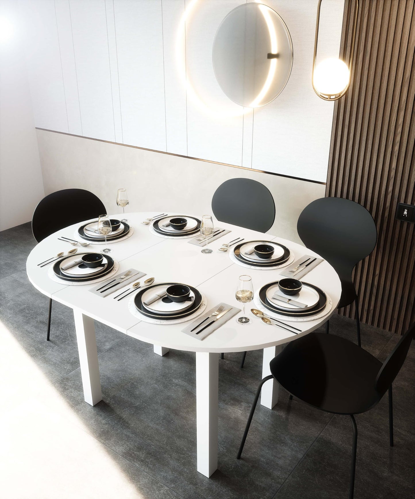 Newfurn Dining Table Wild Oak Dining Room Table Kitchen Table Dining Table II 120 x 76.5 x 70 cm (W x H x D) Extendible up to 160 cm including 40 cm Table Top Anthracite Kitchen Table Dining Table