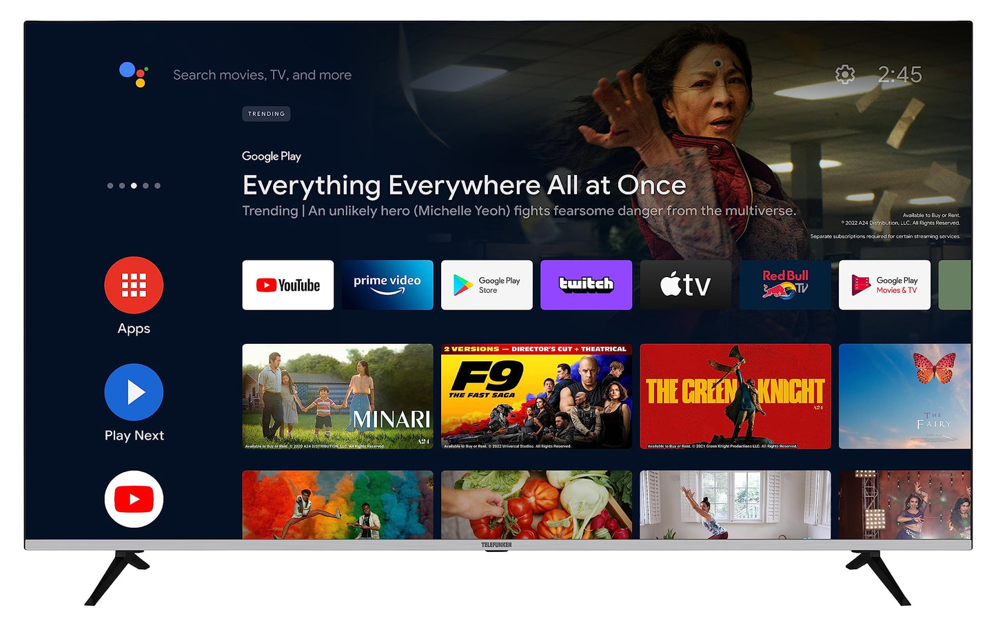 TELEFUNKEN QLED TV 32 Inch TV Full HD Android Smart TV (HDR, Triple Tuner, Bluetooth) QF32AN750S