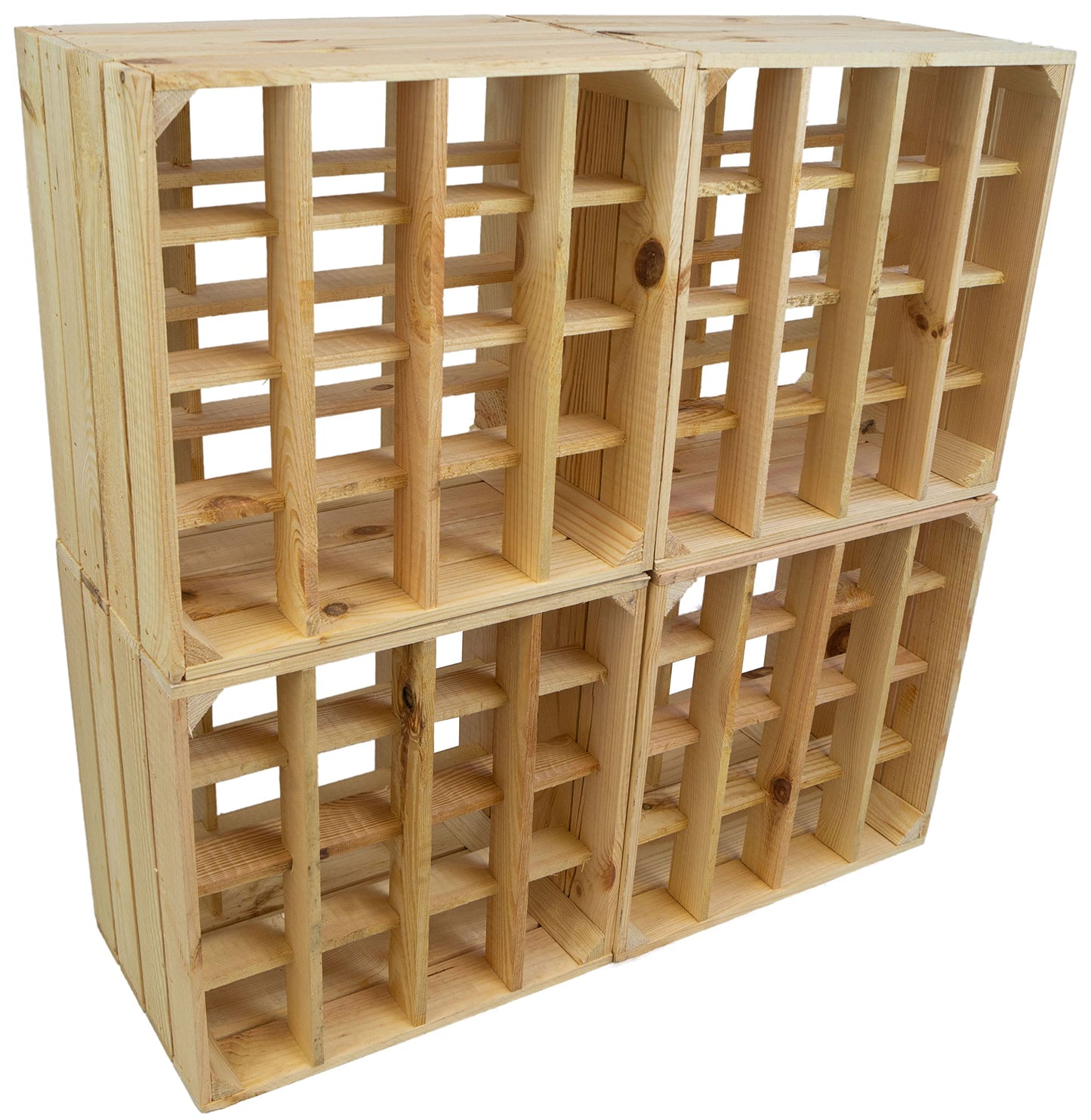 Kistenkolli Altes Land Weinregal 16er weiß/Natur/geflammt Maße 40x40x27cm Regalkiste Flaschenablage Weinregal Apfelkiste/Weinkiste (Weinregal 16er weiß)