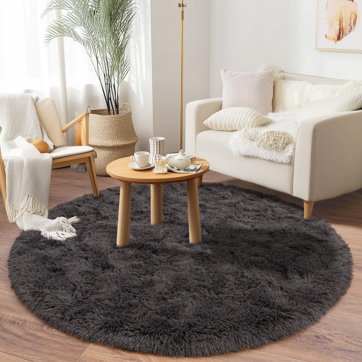 BSGIFT High Pile Rug, Grey, 160 x 230 cm, Shaggy Long Pile Fluffy Rug, Living Room, Modern Living Room Rug, Bed Rug, High-Pile Carpet, Non-Slip for Bedroom, Children's Room