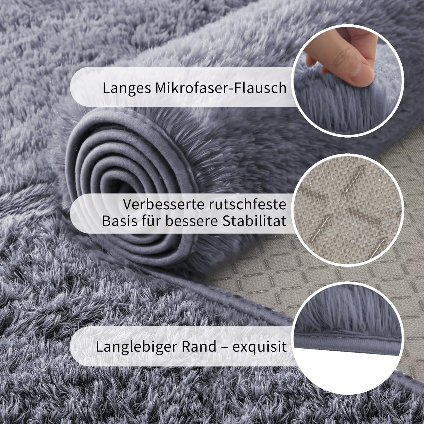 High Pile Living Room Rug, 140 x 200 cm, Cream Fuzzy Shaggy Fluffy Rug for Bedroom Rugs, Modern Plush Living Room Rug, Bed Rug, High-Pile Carpet, Non-Slip for Children's Room