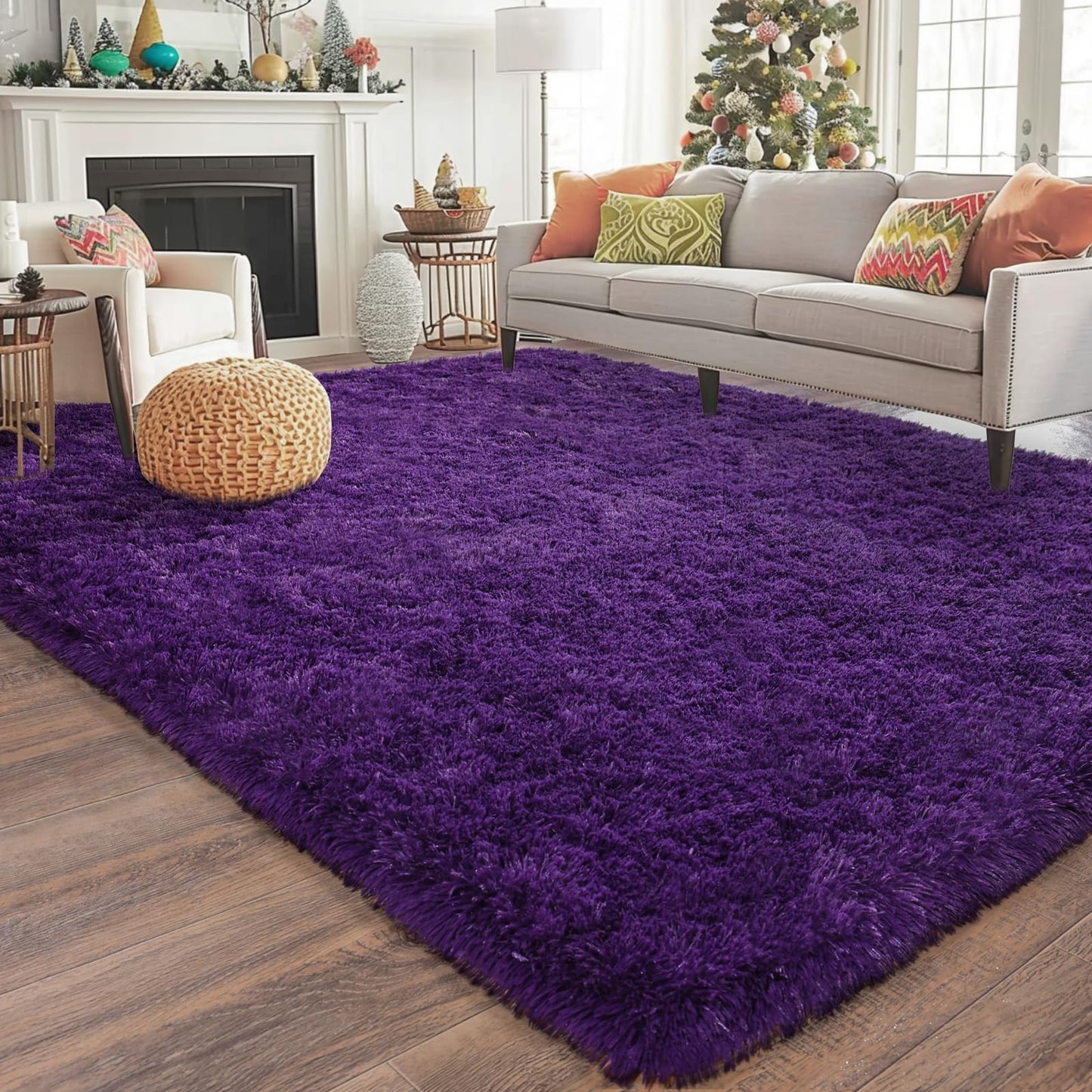 BSGIFT High Pile Rug, Grey, 160 x 230 cm, Shaggy Long Pile Fluffy Rug, Living Room, Modern Living Room Rug, Bed Rug, High-Pile Carpet, Non-Slip for Bedroom, Children's Room