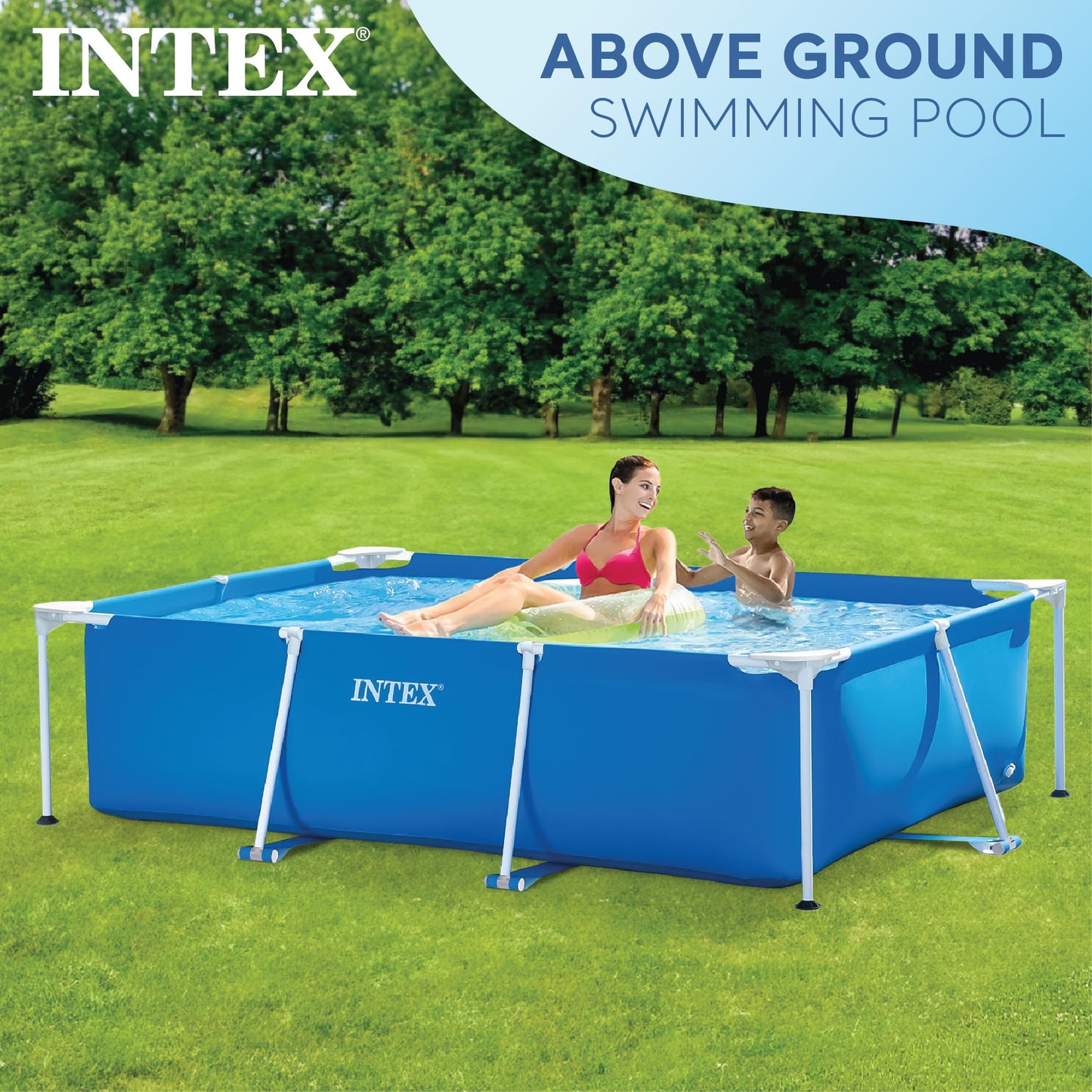 Intex Rectangular Frame Pool, Blau, 300 x 200 x 75 cm