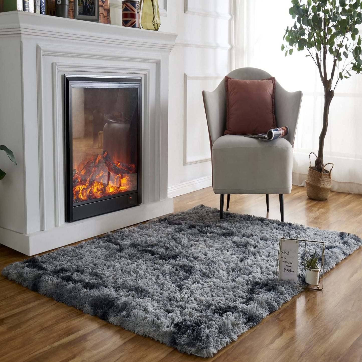 Obundi Pink Rug, Fluffy Living Room, Rugs, Teenager's Room, Girls, Soft Non-Slip Bedroom Carpet, Office, Small Rug (Pink, 60 x 120 cm)