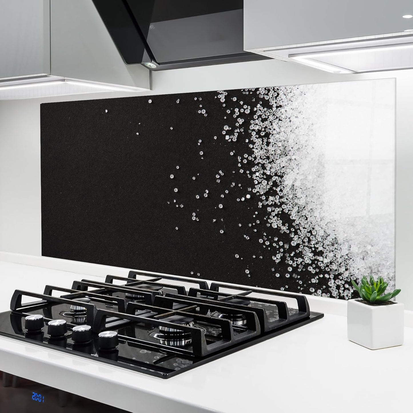 ARTHUB® Küchenrückwand aus Glas 50x70 cm, 5mm ESG | Spritzschutz, Glasplatte, Herdspritzschutz, Wandschutz für Herd, Hartglas, Lebensmittel, Gewürze, Heart Spice Powders