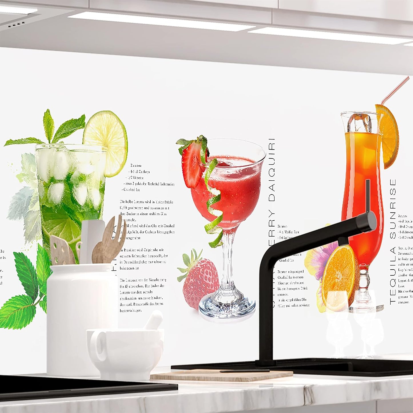 StickerProfis Küchenrückwand selbstklebend Glasoptik - GEWÜRZSCHALEN - 1.8mm, Versteift, alle Untergründe, Hart PET Material, Premium 60 x 80cm