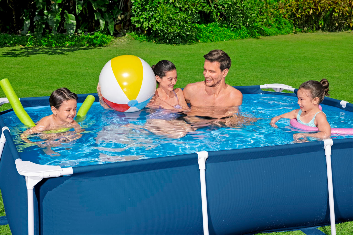 Bestway Steel Pro Frame Pool ohne Pumpe 259 x 170 x 61 cm, dunkelblau, eckig