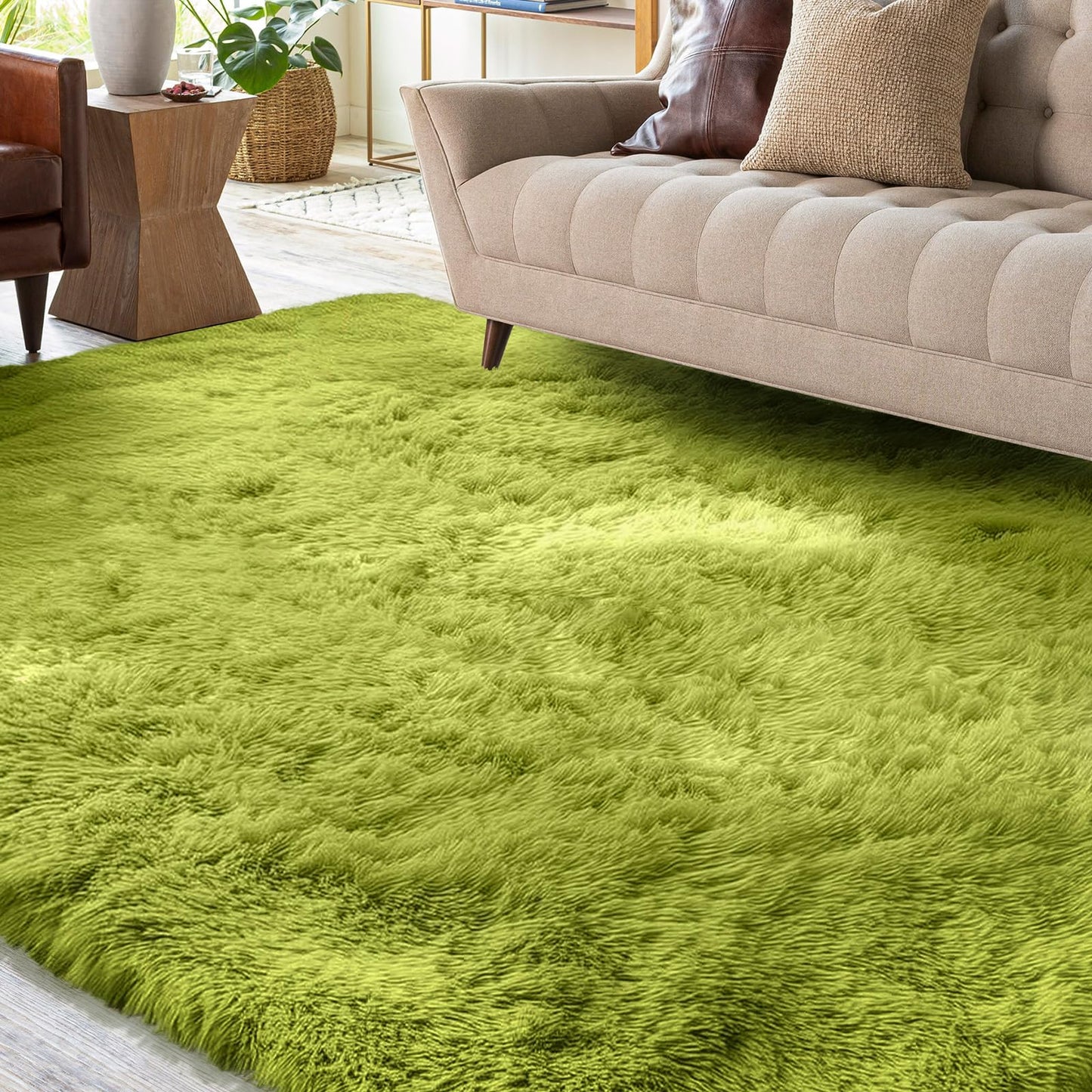 XSIVOD Fluffy High Pile Rug, Dark Grey, Washable Rug 140 x 200 cm, Living Room, Non-Slip Extra Large Rugs, Bedroom, Soft Modern Rugs, Mat Rugs for Children's Room