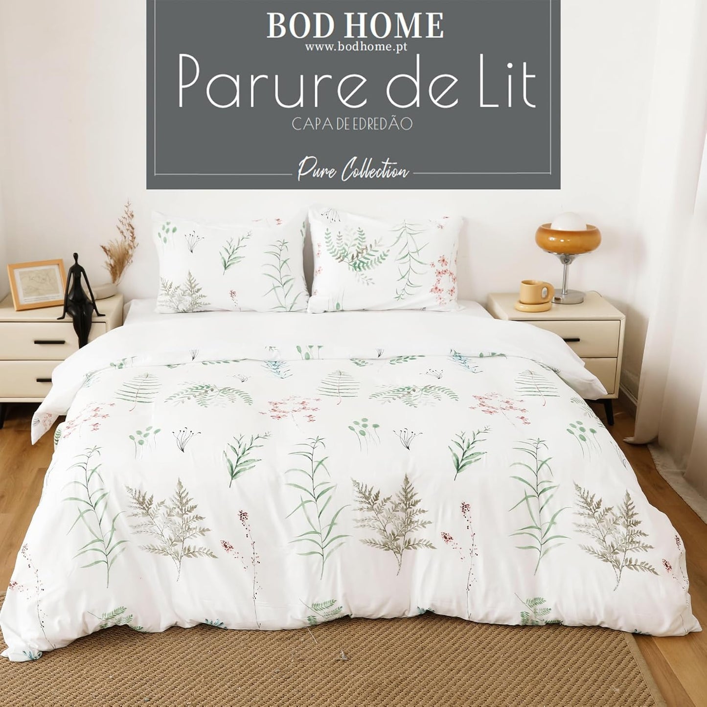 BOD HOME, Duvet & Pillowcase, 100% Polyester, Softness, Bed Linen Set 160 x 220 cm, Pillowcase 50 x 70 cm, Various Designs, Personalise Your Room, Ideal for the Winter Season