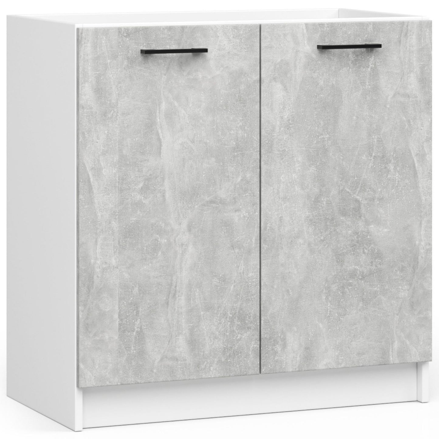 AKORD Küchenmöbel-Set OLIWIA 2.4m Modulares 240 cm 11 Türen 1 Schublade, Küche Komplett, Kitchen Cabinet Set, Küchenschränke, Standschränke, B240xH203xT46 cm, Beton & Beton