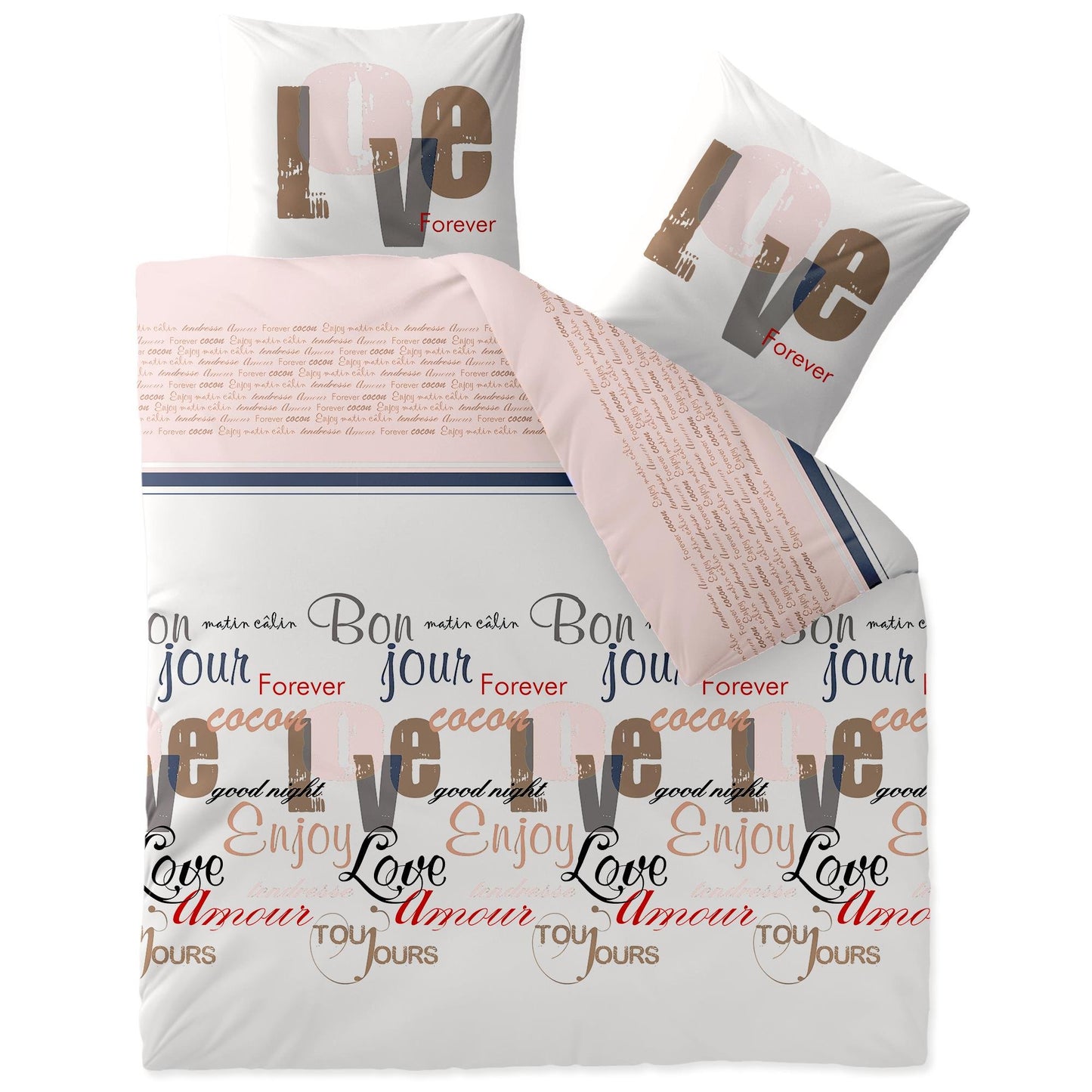 CelinaTex Touchme Flannelette Bed Linen, 135 x 200 cm, 2-Piece Cotton Duvet Cover Set, Bedding Set for Summer and Winter, All Year Round, Easy Care, Filia Dots, Beige/White/Grey/Anthracite