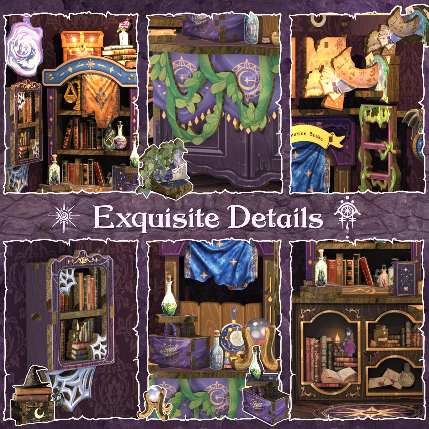 CUTEBEE Book Nook Kit – DIY Puppenhaus Häuser, Miniatur Haus Selber Bauen für Erwachsene, 3D-Holzpuzzle & Buchstütze | Kreatives Set für Bücherregal Dekor | Geschenk,199 PCS (Champs-Élysées Florist)