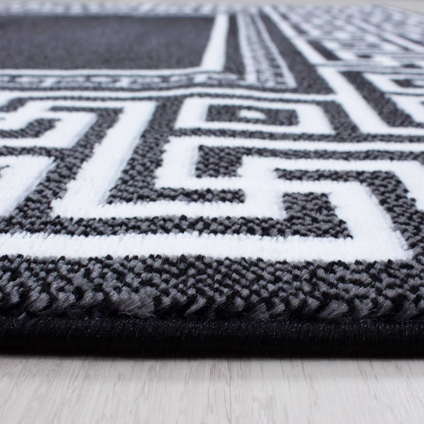 Carpetsale24 Teppich Wohnzimmer Moderne Abstrakt Wellen Design Schwarz - Grau - Weiß 160 x 230 cm - Kurzflor Schlafzimmer Pflegeleicht Extra Weich - Flauschig Waschbar Esszimmer Küche