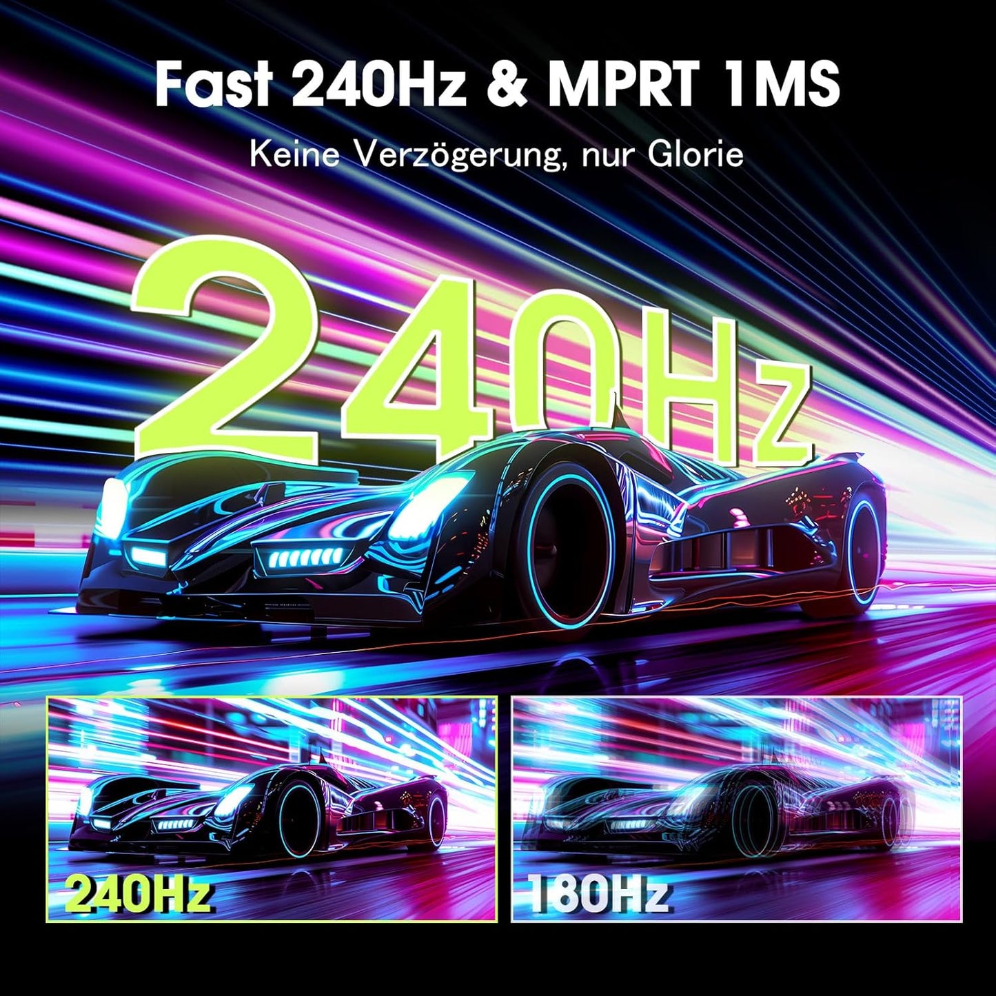 Amzfast 32 Zoll Curved Gaming Monitor (240Hz, 1920x1080, 1ms MPRT, 1500R), Adaptive-Sync, 90% DCI-P3, 120% sRGB, 300cd/m², HDMI 2.0 & DisplayPort 1.4 (AMZG32C3F)
