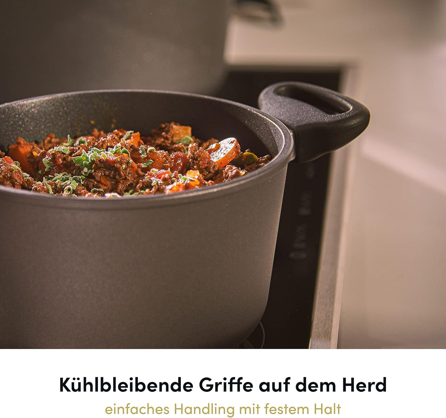 Hoffmann Töpfeset Induktion mit Glasdeckel, 8-teilig I Set alle Herdarten auch Induktion I Kochtöpfe und Stielkasserolle Made in Germany 100% verzugsfrei